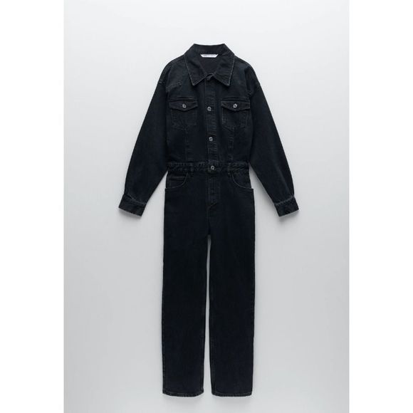 ZARA JUMPSUIT PLAYSUIT DENIM BLUE - Picture 4 of 7